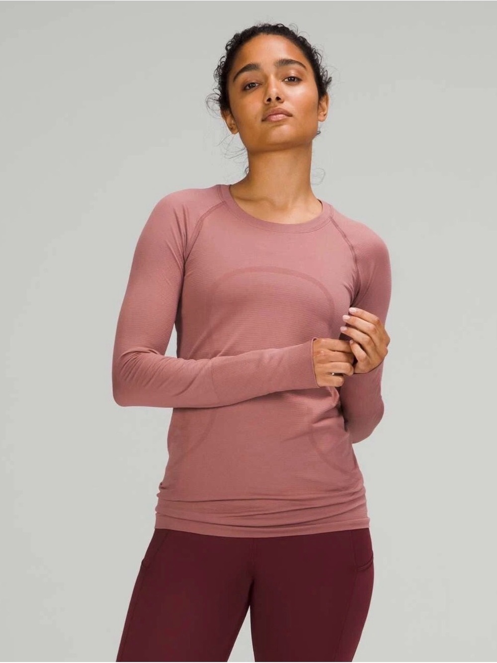 Lululemon Long Sleeve Crewneck Top in Dusty Rose
